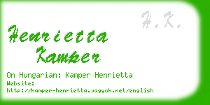 henrietta kamper business card